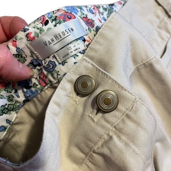 Van Heusen khaki capri pants women’s size 10 spring summer 100% cotton - Picture 2 of 7